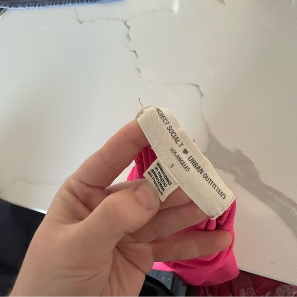 3/$20⚡️ Urban Outfitters Project Social Tee Neon Pink Stretchy Turtle Neck Top - Picture 2 of 11